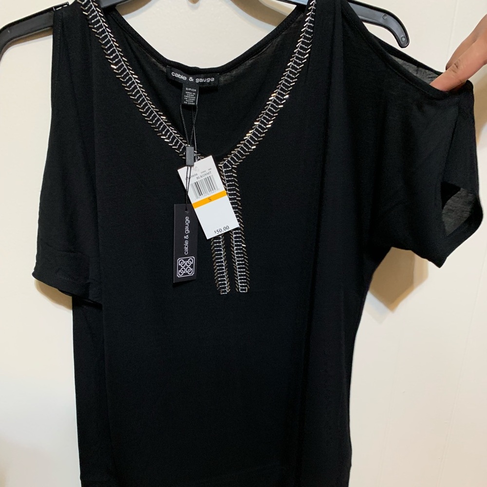 Cable & Gauge Black Blouse